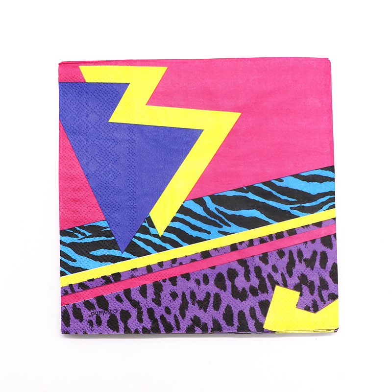 Printed Colorful Napkins, Pink Geometric Pattern Napkins, Custom-Made Printed Napkins, Colorful Handkerchief Paper Printed Colorful Napkins, Pink Geometric Pattern Napkins, Custom-Made Printed Napkins, Colorful Handkerchief Paper