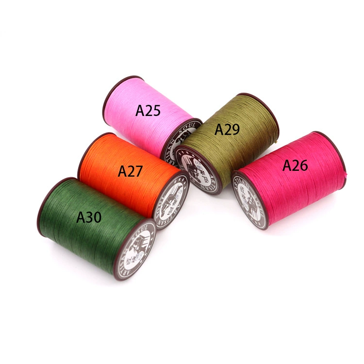 Прямые продажи от производителя Полиэфирное волокно, плетёный шнур для ручной прошивки кожаных изделий 0,8 мм, 16-нить, плоская восковая нить, поддерживает обработку и может быть настроена