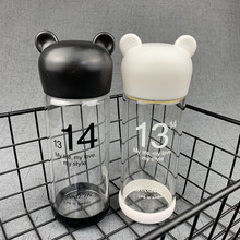 创意可爱小熊玻璃水杯1314情侣玻璃杯学卡通玻璃杯热饮咖啡奶茶杯
