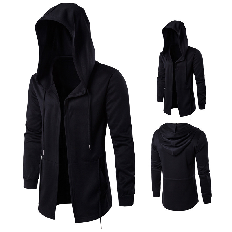 Otoño 2020 Dark Men's trench coat hombres manto mago capa con capucha más tamaño XD045