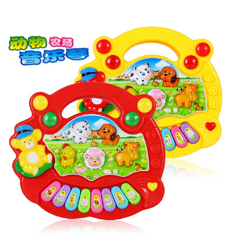 Dibujos animados de animales de granja órgano musical bebé Ilustración educación temprana órgano electrónico educativo juguete infantil órgano electrónico