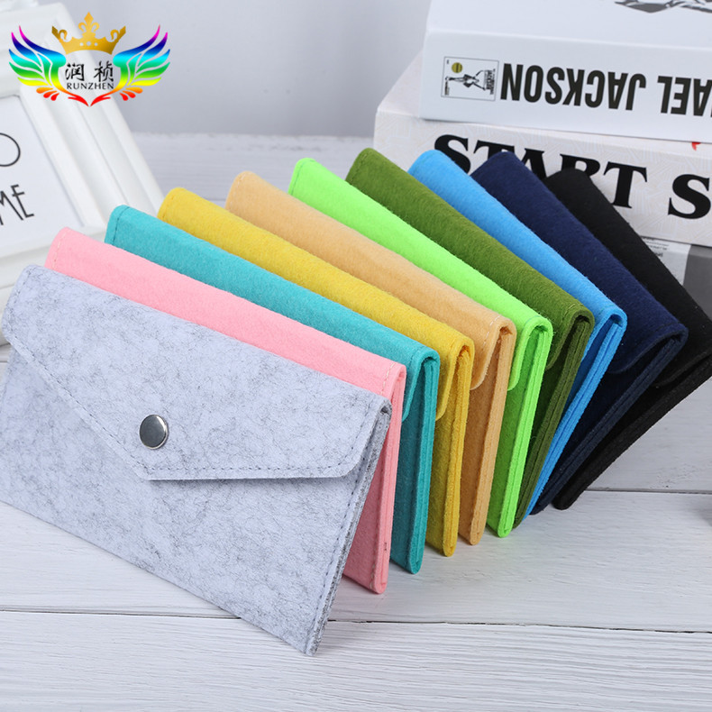 厂家直销创意毛毡包礼品零钱包新款毛毡化妆包手机包定 制logo