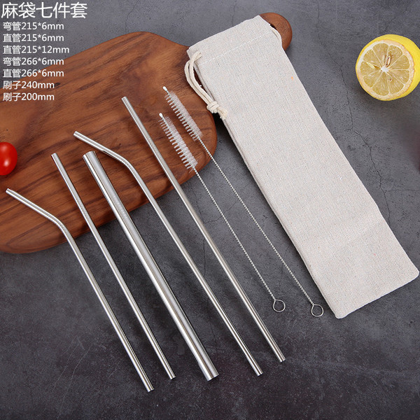 Stainless steel straws manufacturer milk tea coffee metal straw set…