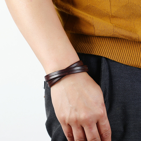 Men's retro leather bracelet