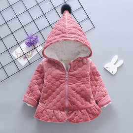 儿童外套新款女童外套韩版可爱加绒加厚棉衣童装现货