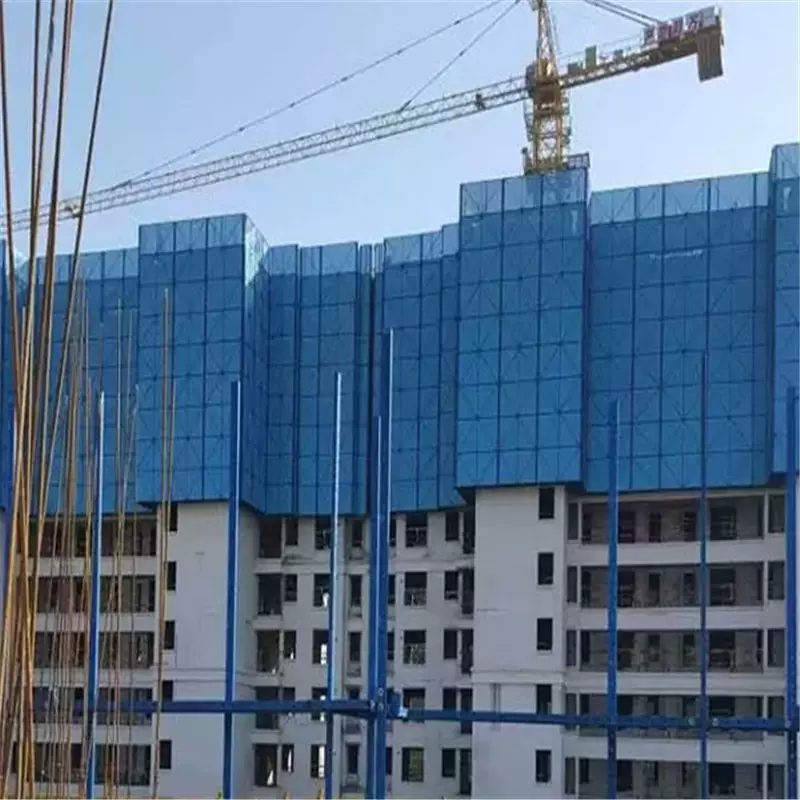 建筑高层冲圆孔网板防护爬架网安全网高空钢铝板网喷塑蓝色黄色