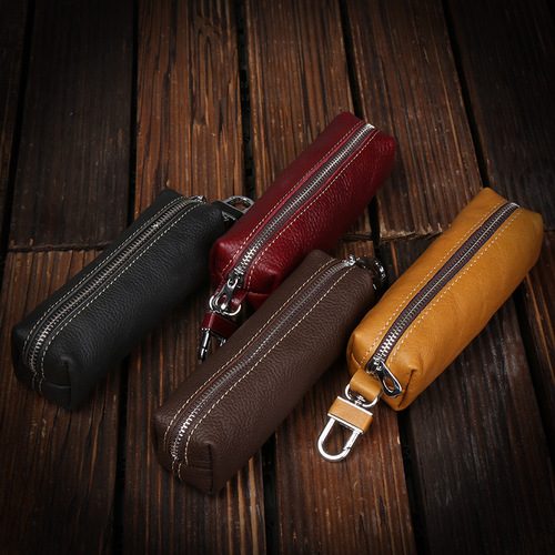 Factory direct sale cross-border top-layer leather casual car key bag personalized key bag dropshipping one-piece