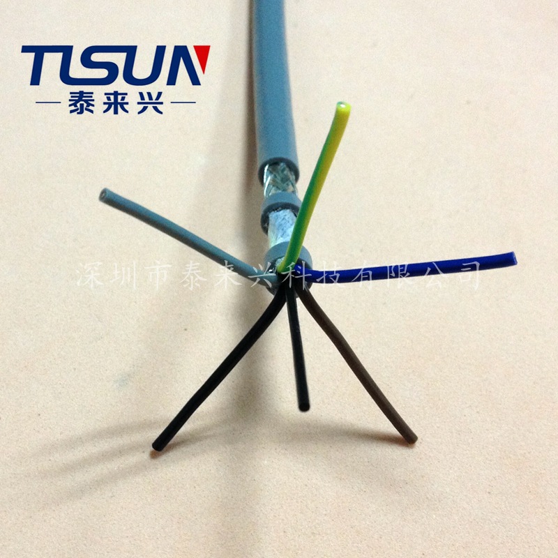 柔性屏蔽控制电缆CY cable 5*0.3平方 镀锡铜丝编织屏蔽线缆