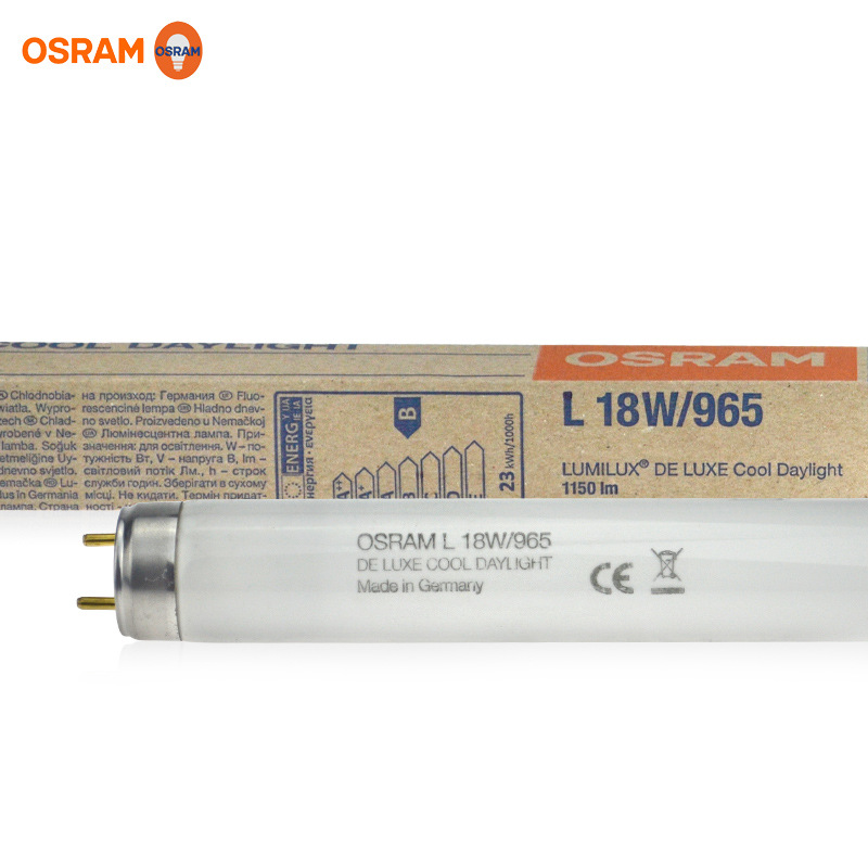 (2개) D65 램프 OSRAM 컬러 형광 램프 18W/30W/36W/58W 표준 광원 튜브