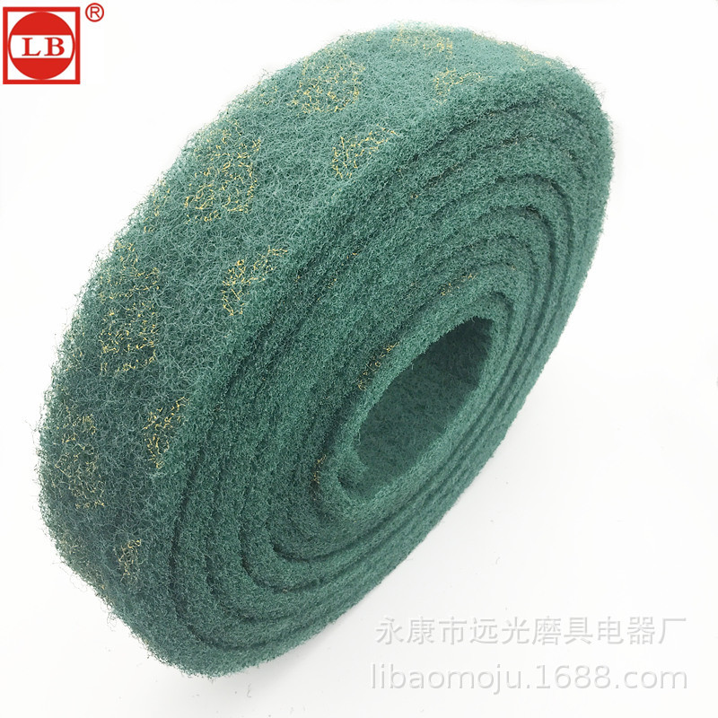 BPS8698工业百洁布金属拉丝除锈清洁铁板烧去污布 尼龙片绿卷、片