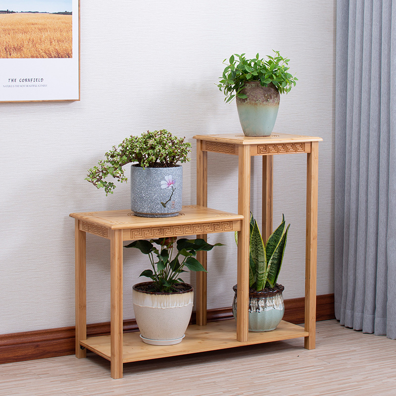 Estilo chino de bambú soporte de la flor de múltiples capas de combinación de interior TV gabinete lateral simple mesa de flores bonsai rack estante de almacenamiento rack tanque de peces