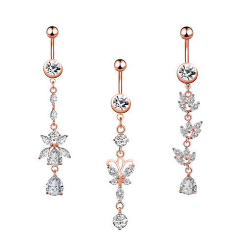 Cross-border e-commerce new navel ring, creative and exquisite zircon navel nail piercing jewelry