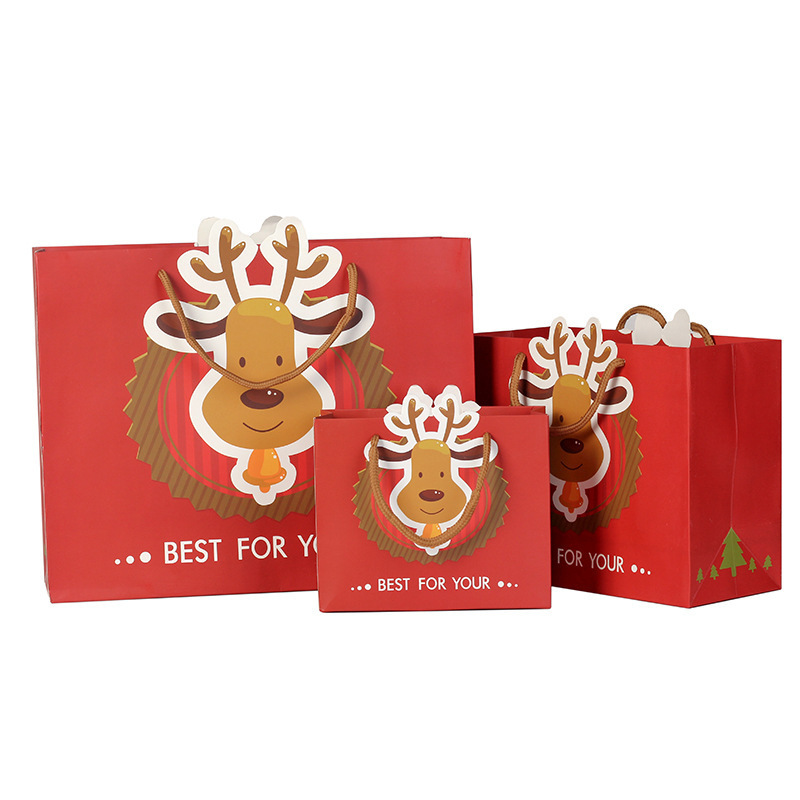 Elk Christmas Tote Bag Christmas Gift Bag Gift Bag Gift Wrapping Paper Bag