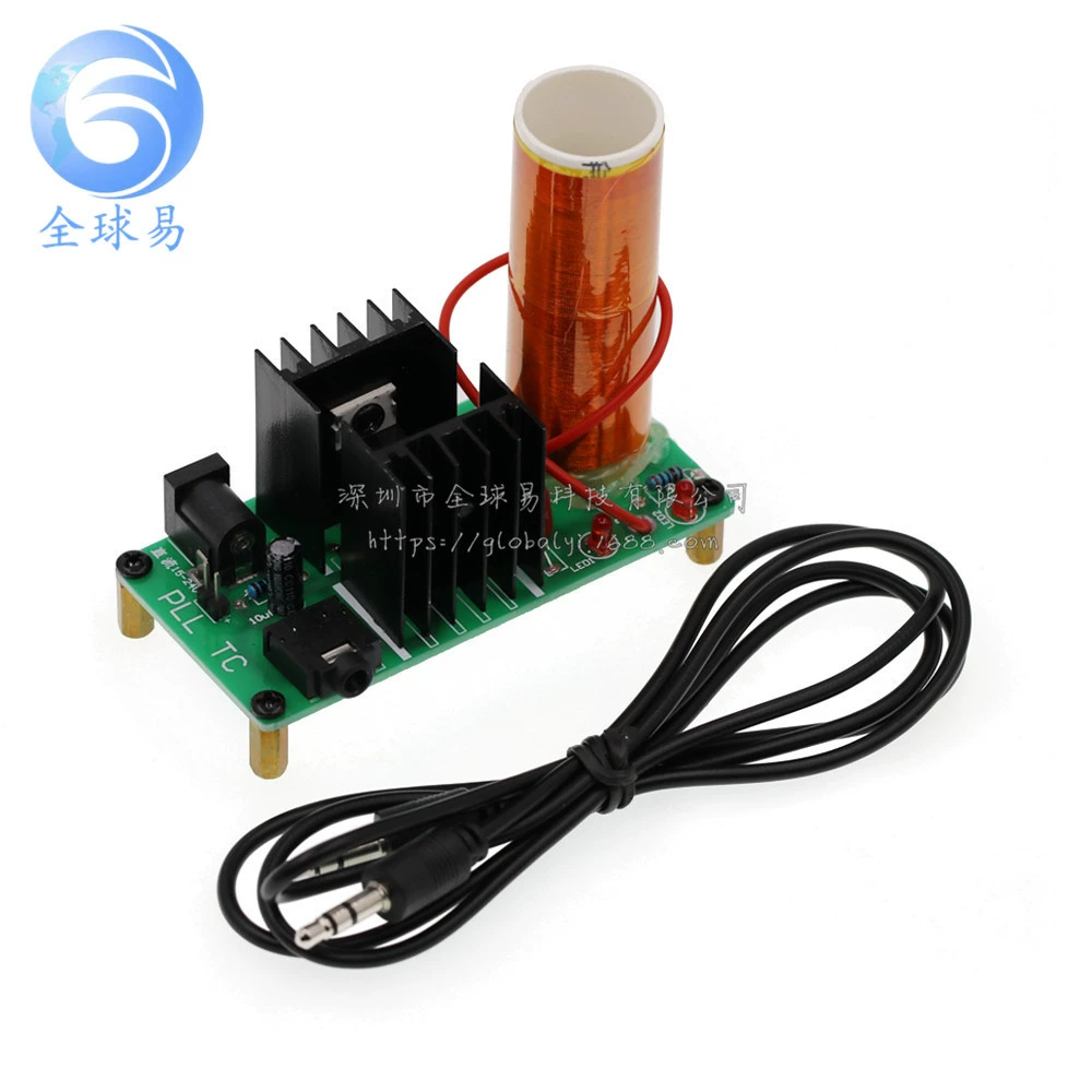 Small music Tesla with cord, electronic megaphone for experiments handmade, science and technology, mini experiment