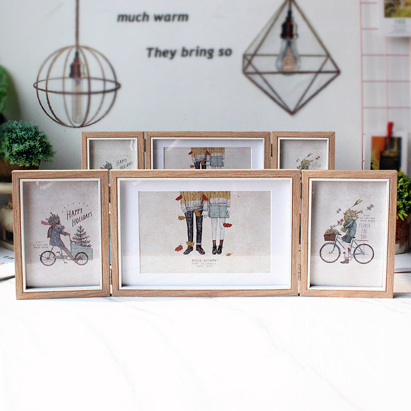 70% off Nordic Style Creative Folding Combination Photo Frame Display Stand 6inch 7inch 8inch Photo Frame Cross-Border Hot-Selling Wholesale in Stock