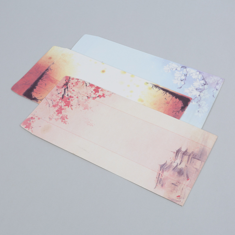 批发定 制封口胶信封彩卡纸口水胶信封定 做彩色信封现货供应logo