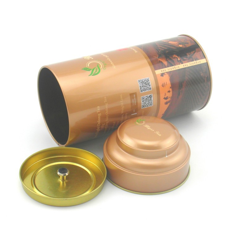 优质密封马口铁茶叶罐 有机茶铁罐 毛峰绿茶圆形马口铁罐包装