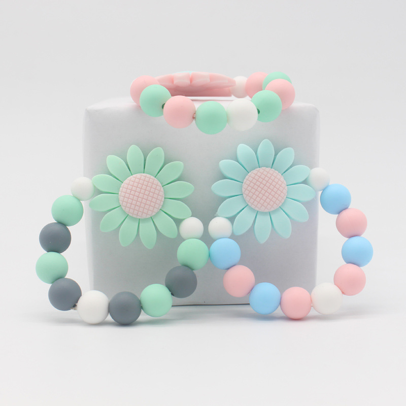 Materna y bebé suministros bebé silicona teether dientes juguetes Amazon Comercio exterior explosión girasol pegamento