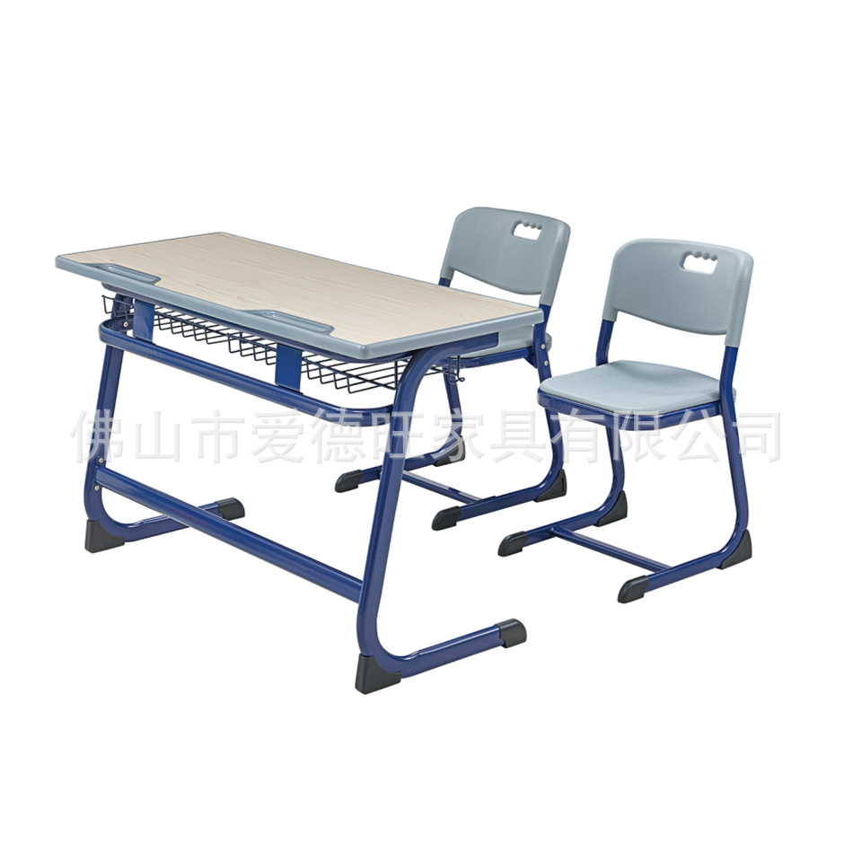Manufacturer Wholesale C-Type Double Mdf Height-Adjustable Training Class Tutoring Children's Study Desk and Chair Set