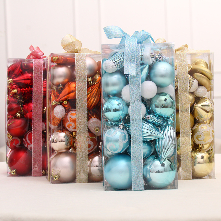 Nuevo set de 50 bolas de Navidad de plástico, decorativas y mixtas, con acabados brillantes y mate para decoración ambiental.