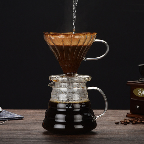 高硼硅玻璃手冲咖啡壶创意云朵壶滤杯滴漏咖啡分享壶批发咖啡器具