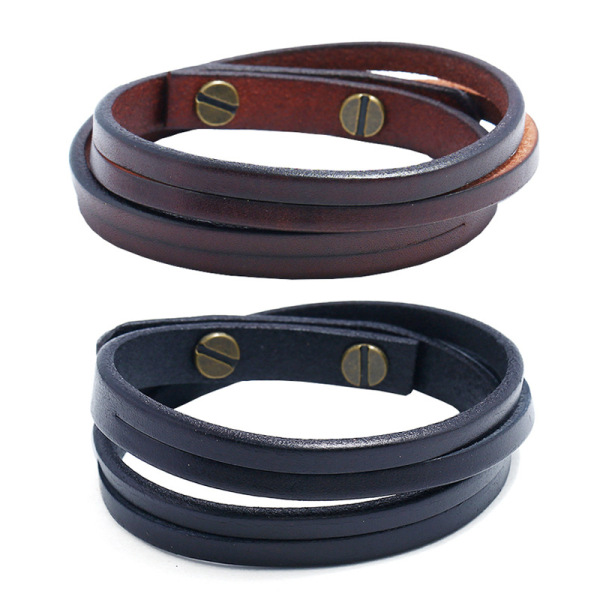 Men's retro leather bracelet