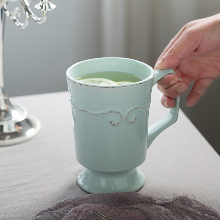 Traje de vajilla de cerámica de estilo europeo retro creativo hotel de estilo occidental vajilla de cerámica hogar cocina tazón taza
