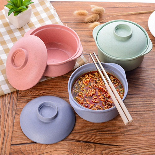 Factory direct sales creative wheat-flavored instant noodle bowl with lid student soup bowl tableware lunch box instant noodle bowl instant noodle cup