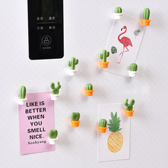 Creative cactus refrigerator magnet, cute mini magnetic message sticker, fixed buckle, iron decorative accessories, 6 pieces