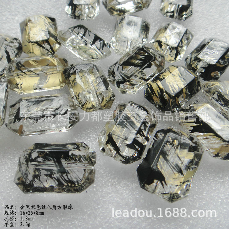 16-25mm transparent gold black two-color pattern octagonal square beads square beads transparent painted cut square beads 16-25mm transparent gold black two-color pattern octagonal square beads square beads transparent painted cut square beads