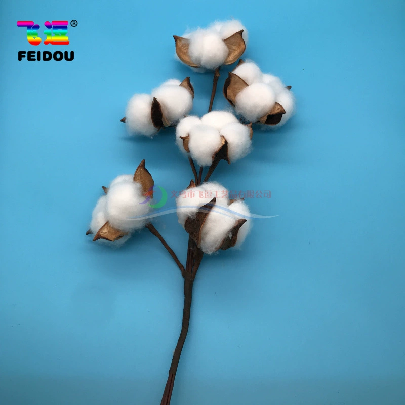 6 голов капок букет имитация растения натуральный хлопок персиковая ветка вечный цветок Домашнее свадебное украшение сухоцветы