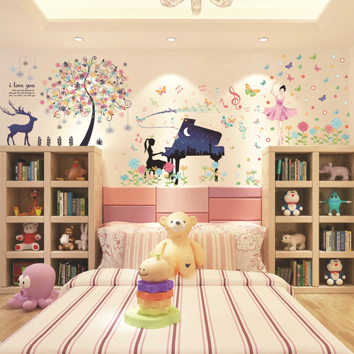 Beautiful and warm wall stickers for bedroom and living room room background decoration removable 3D three-dimensional stickers self-adhesive wallpaper