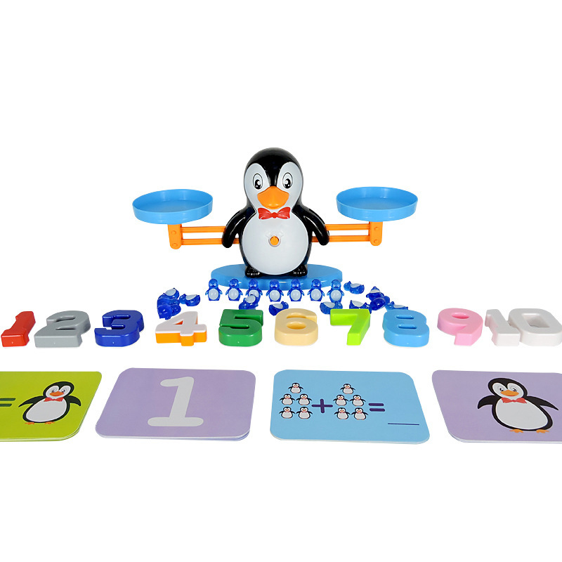 Educación temprana de los niños Qizhi pingüino equilibrio digital ciencia y educación juguete DIY juego de equilibrio digital Comercio exterior versión mejorada