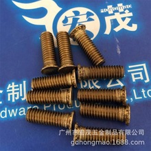 黄铜压铆螺丝铜高强度压板螺钉HFHB厚头铜压铆螺钉铜螺丝M4系列