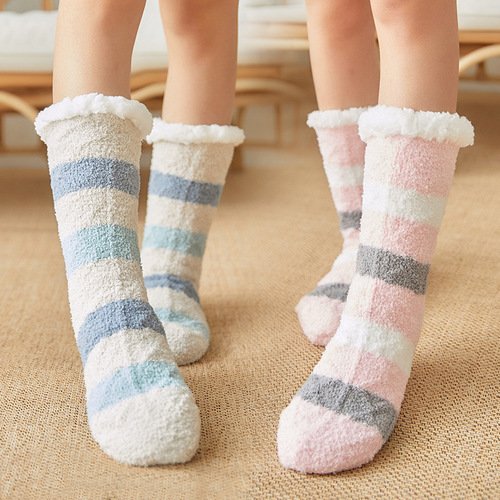 Coral velvet floor socks towel socks women's half velvet socks sleep socks leg covers snow socks slippers socks carpet socks