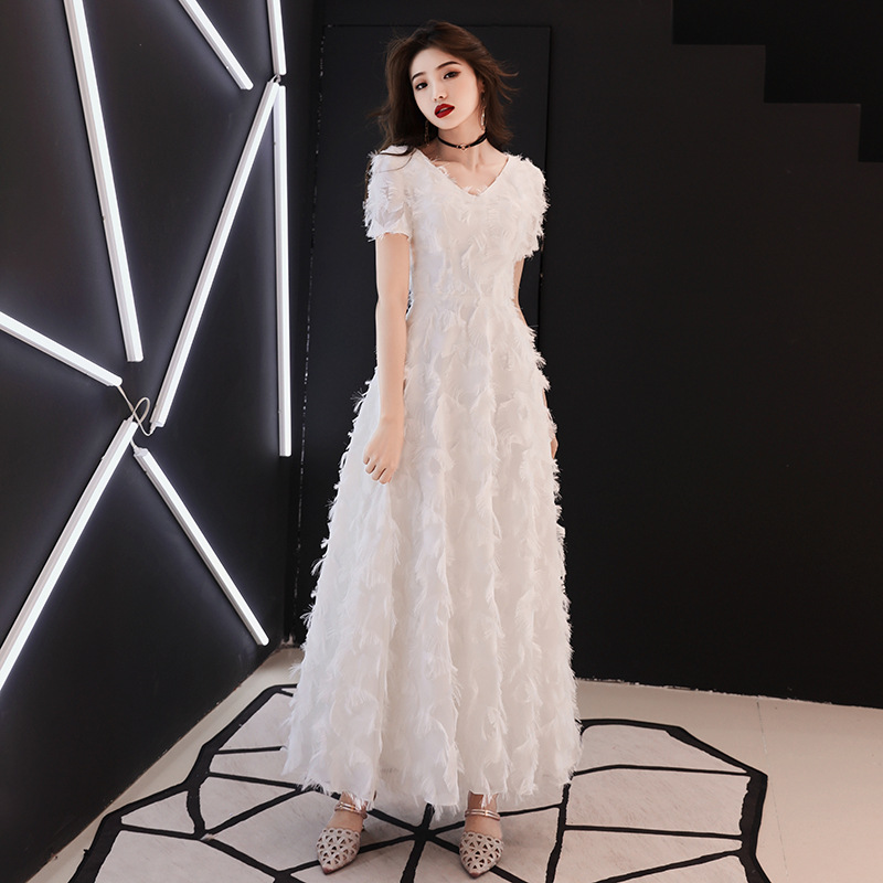 Vestido 2026, Nuevo Estilo, Elegante y Distinguido, Vestido de Noche Blanco para Presentadora de Pasarela, Vestido de Fiesta para Socialité, Estiliza la Figura image 5