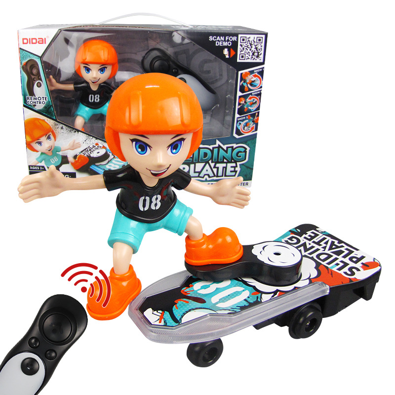 Tiktok Venta caliente mismo niño de dibujos animados control remoto truco scooter luz música rodando juguete puesto al por mayor