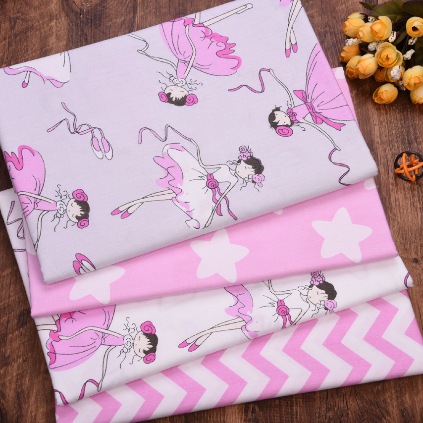 厂家批发 宝宝全棉布无荧光剂 仙女舞蹈家 罩衣尿垫纯棉床品布料