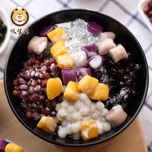 Sigh life handmade large taro balls, fragrant taro, sweet potato and purple sweet potato, frozen three-color large taro balls, milk tea ice powder, commercial wholesale