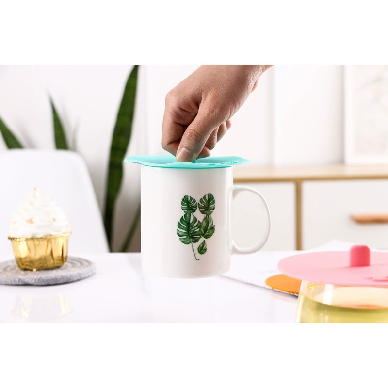 Silicone tea cup, ceramic plastic glass cover sealed with glass