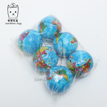 工厂批发地球仪pu发泡发泄球 10cm泡沫解压儿童教学拍照道具