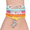 Cross -border explosion accessories Wish colorful letter unicorn bracelet multi -layer weaving color unicorn bracelet