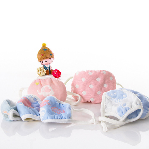 Cotton Adult 6-Layer Gauze Mask for Children, Cartoon Style Winter Thick Warm Insulation Gauze Mask