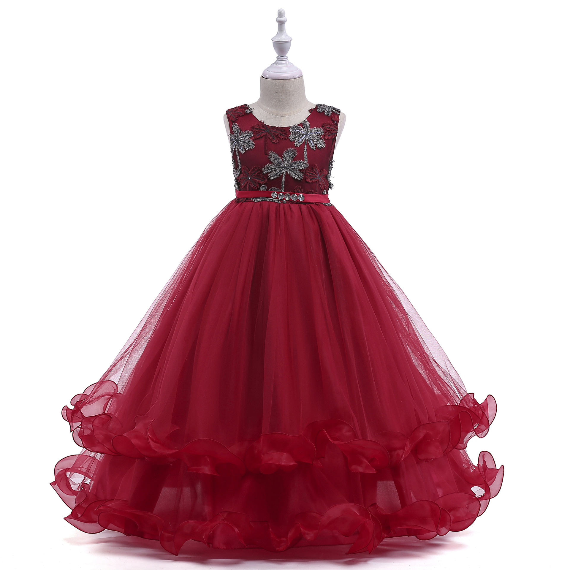 Comercio exterior nuevo europeo y americano transfronterizo niños princesa vestido bordado Coco boda malla vestido bbchildren image 4