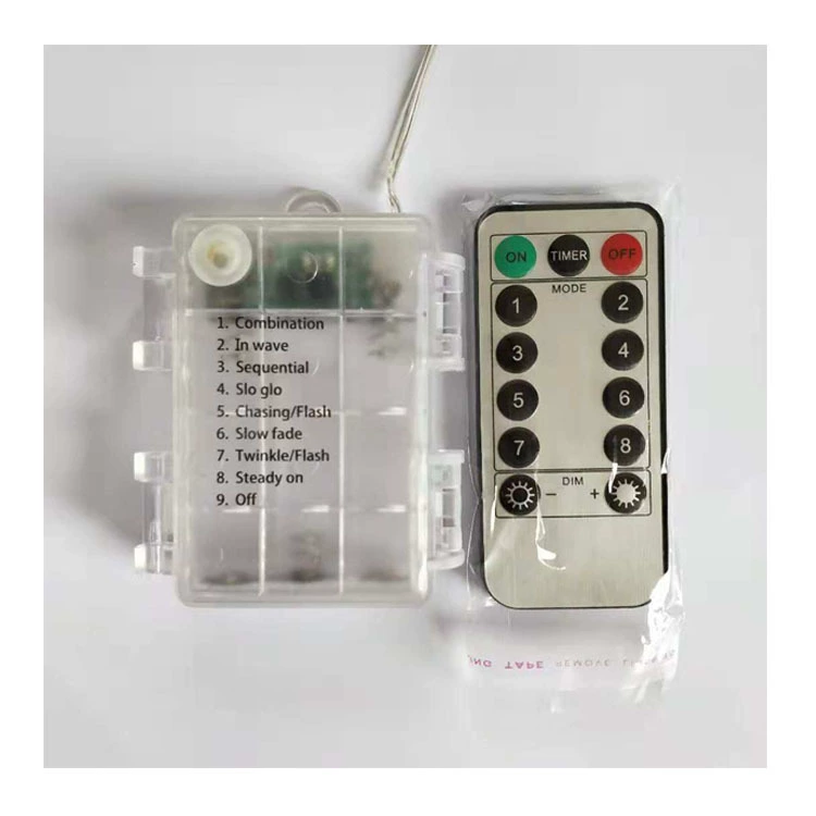 Водонепроницаемый аккумуляторный бокс с пультом для гирлянд, USB/4.5V, 8 режимов, длины 3–20 м