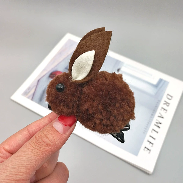Deep coffee rabbit-hairpin