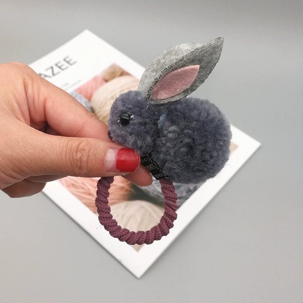Rabbit hair circle gray