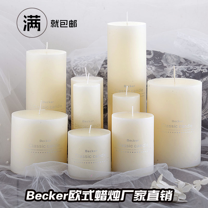 Factory Wholesale Smokeless Cylindrical Candle Birthday Candle Hotel Wedding Celebration Candle Decorative Candle Large Candle