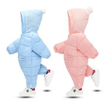 清仓处理新生儿连体衣羽绒棉加绒加厚保暖中性爬爬服宝宝外出哈衣