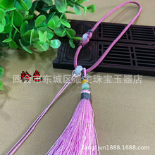 2mm包纱绳三彩巴山玉流苏手玩件翡翠挂绳把件绳粉色包绳厂家